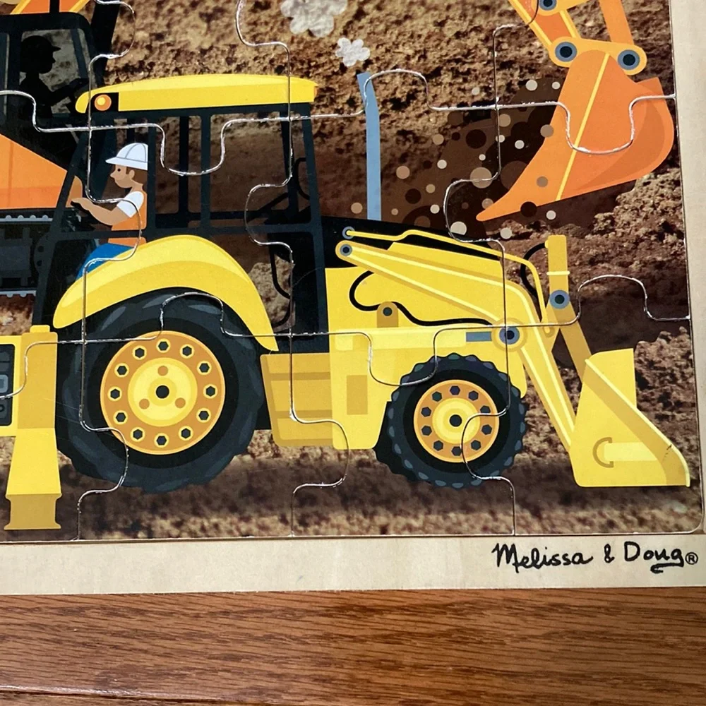 Melissa & Doug - TRACTORS WOODEN JIGSAW TRAY PUZZLE